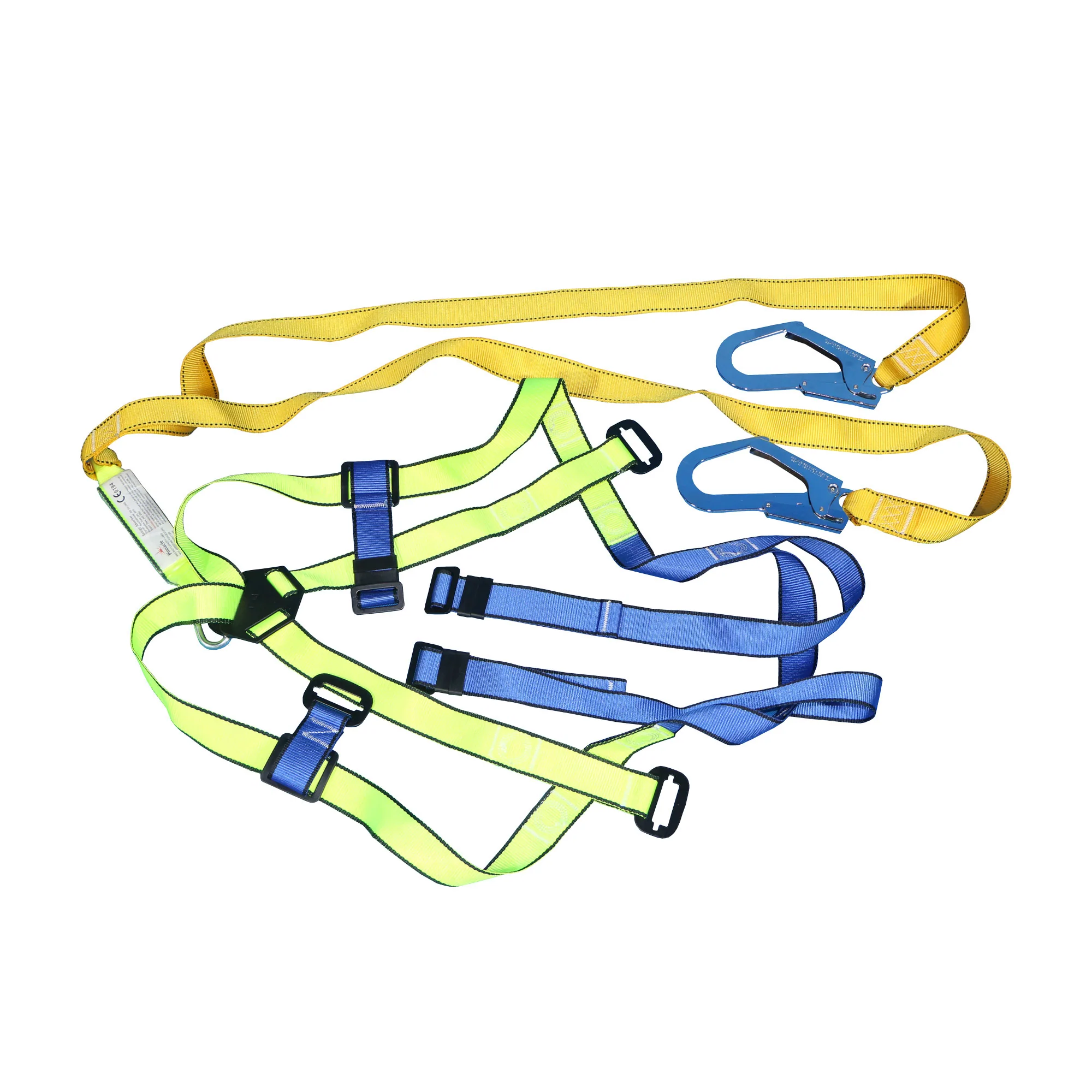 Double lanyard full body harness with scaffold hook